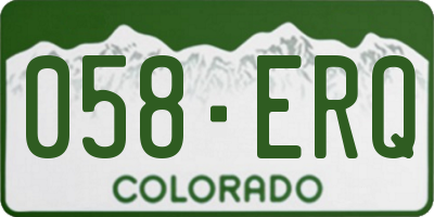CO license plate 058ERQ