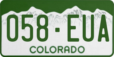 CO license plate 058EUA