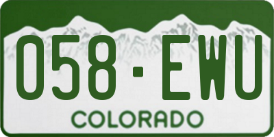 CO license plate 058EWU