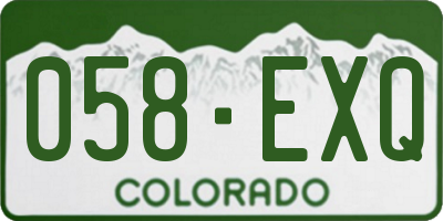 CO license plate 058EXQ