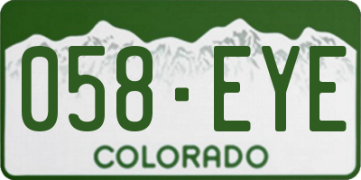 CO license plate 058EYE
