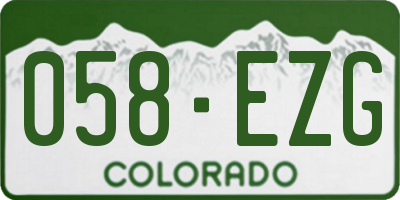 CO license plate 058EZG