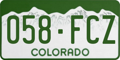 CO license plate 058FCZ