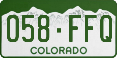 CO license plate 058FFQ