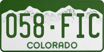 CO license plate 058FIC