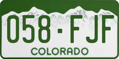 CO license plate 058FJF