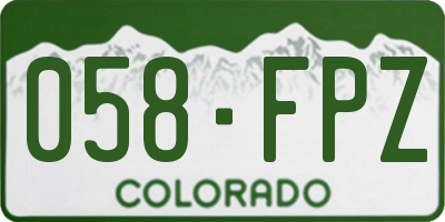 CO license plate 058FPZ