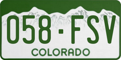 CO license plate 058FSV
