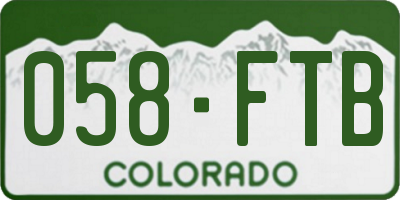 CO license plate 058FTB