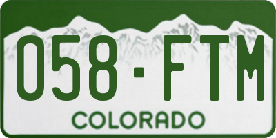 CO license plate 058FTM