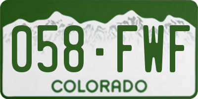 CO license plate 058FWF