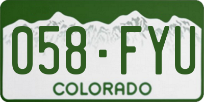 CO license plate 058FYU