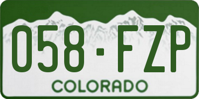 CO license plate 058FZP
