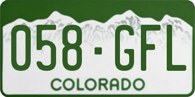 CO license plate 058GFL