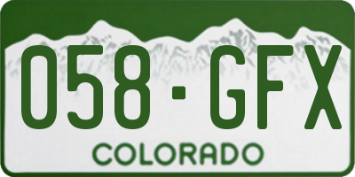 CO license plate 058GFX
