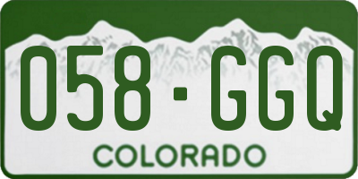 CO license plate 058GGQ