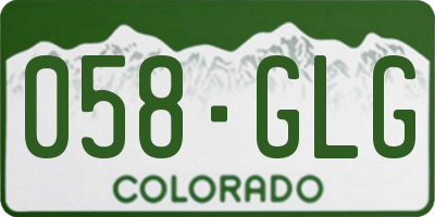 CO license plate 058GLG