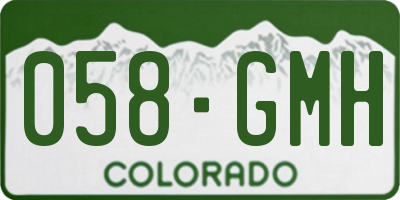 CO license plate 058GMH