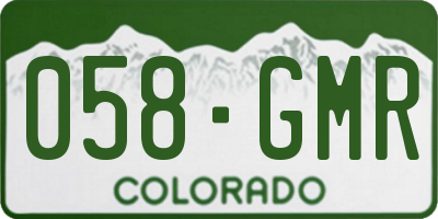 CO license plate 058GMR