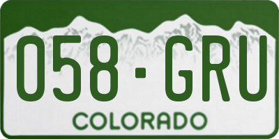 CO license plate 058GRU