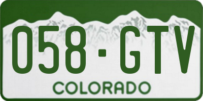 CO license plate 058GTV