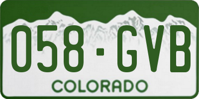 CO license plate 058GVB