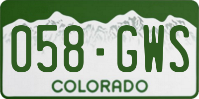 CO license plate 058GWS