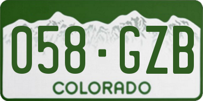 CO license plate 058GZB