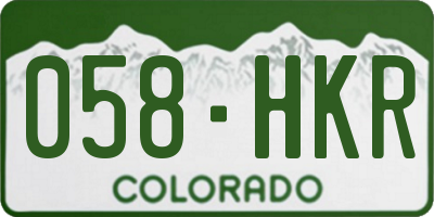 CO license plate 058HKR