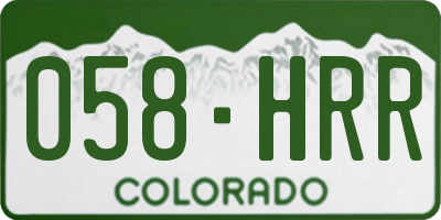 CO license plate 058HRR