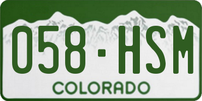 CO license plate 058HSM
