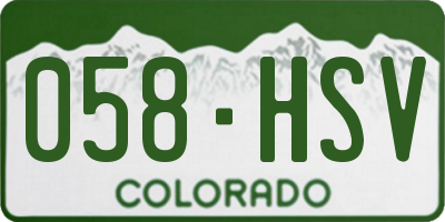 CO license plate 058HSV
