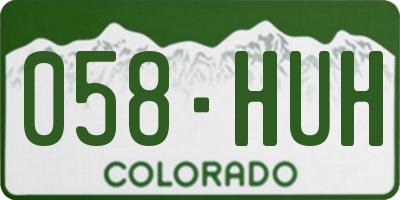 CO license plate 058HUH