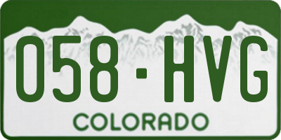CO license plate 058HVG
