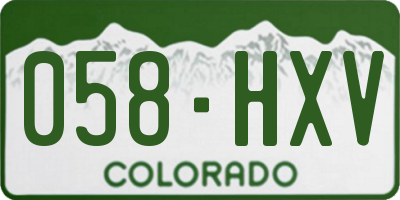 CO license plate 058HXV