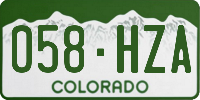 CO license plate 058HZA