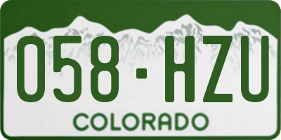 CO license plate 058HZU