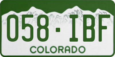 CO license plate 058IBF