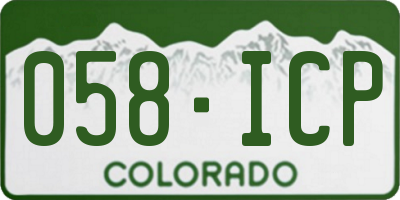 CO license plate 058ICP