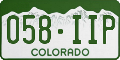 CO license plate 058IIP