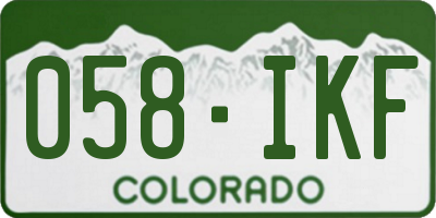 CO license plate 058IKF