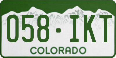 CO license plate 058IKT