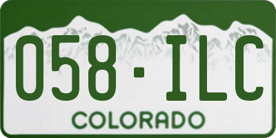 CO license plate 058ILC