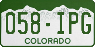 CO license plate 058IPG