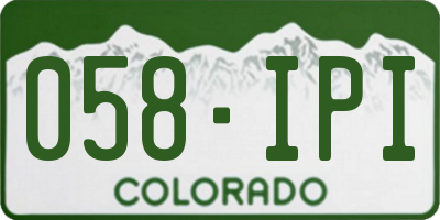 CO license plate 058IPI