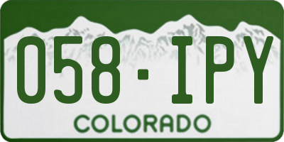 CO license plate 058IPY