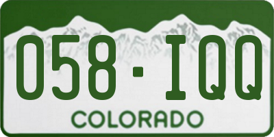 CO license plate 058IQQ