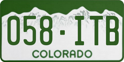 CO license plate 058ITB