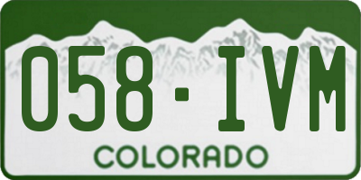 CO license plate 058IVM