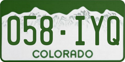 CO license plate 058IYQ